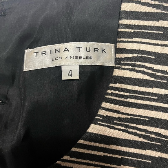 Trina Turk Belted Brown And Cream Print Dress Size 4 - Picture 7 of 8